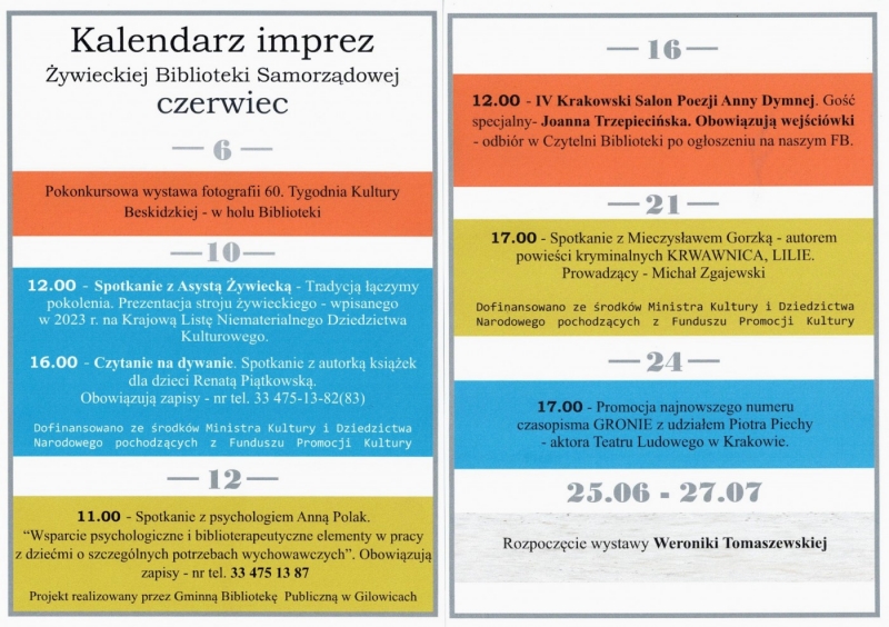 Kalendarz wydarzeń / czerwiec 2024 r.