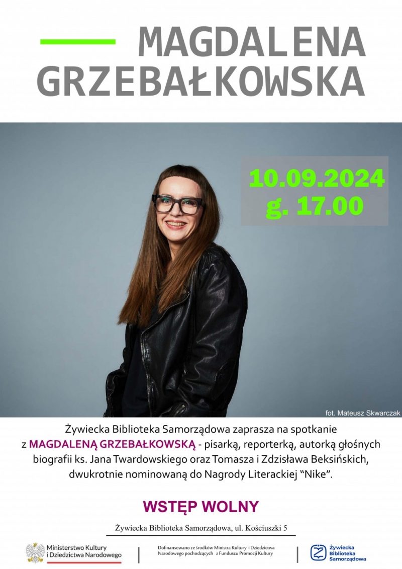 Spotkanie autorskie z Magdaleną Grzebałkowską!